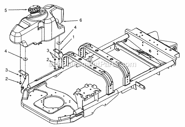Fuel Tank Diagram and Parts List for Z54 53AC385K100 Cub Cadet Lawn Mower